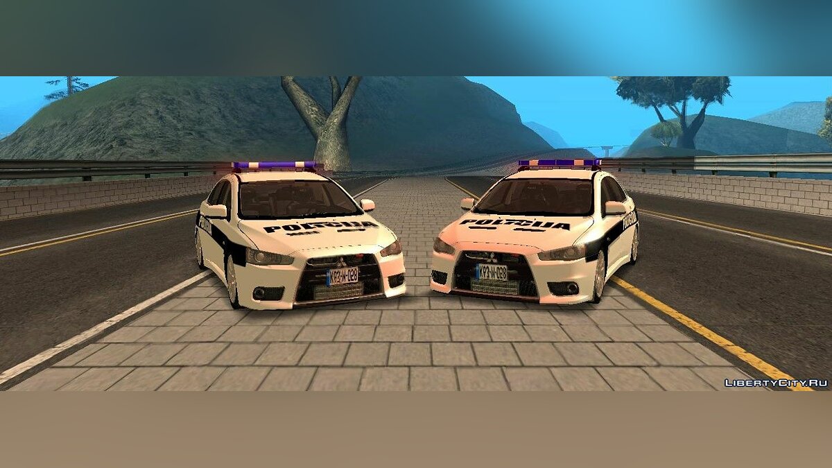 Скачать Mitsubishi Lancer Evolution X POLICIJA BiH - Полиция Латвии для GTA  San Andreas