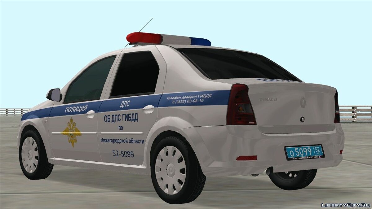 Скачать Renault Logan ОБ ДПС ГИБДД для GTA San Andreas