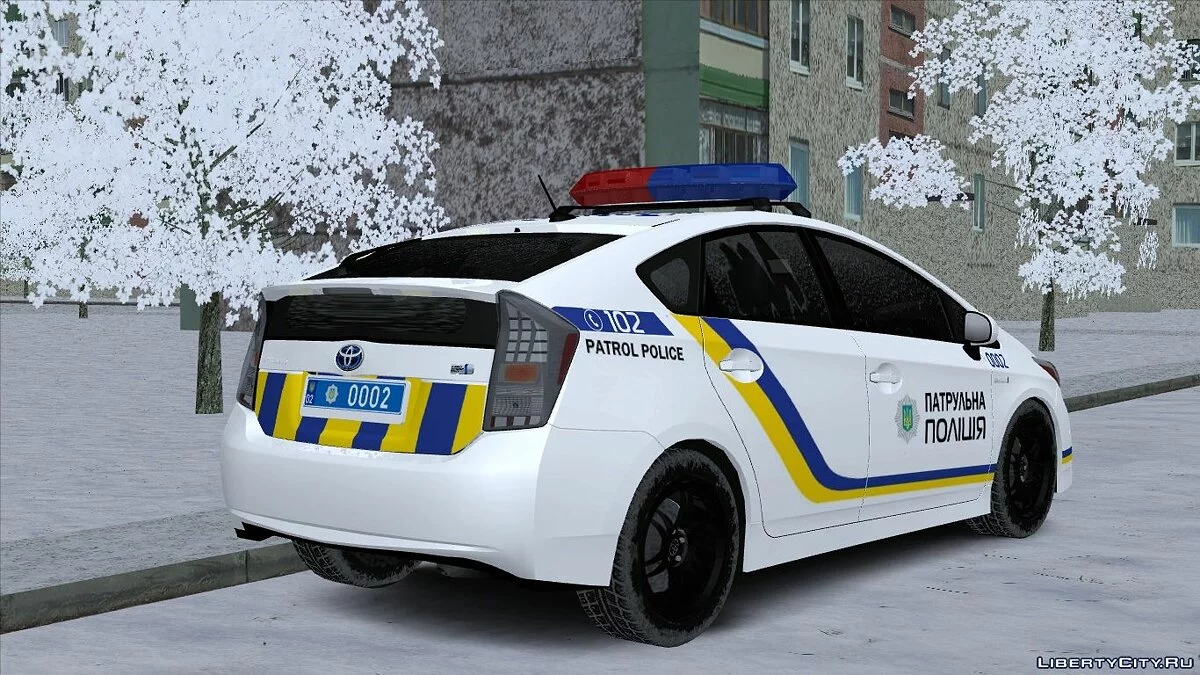 Toyota Prius Патрульная полиция Украины (зимняя версия) / GTA San Andreas
