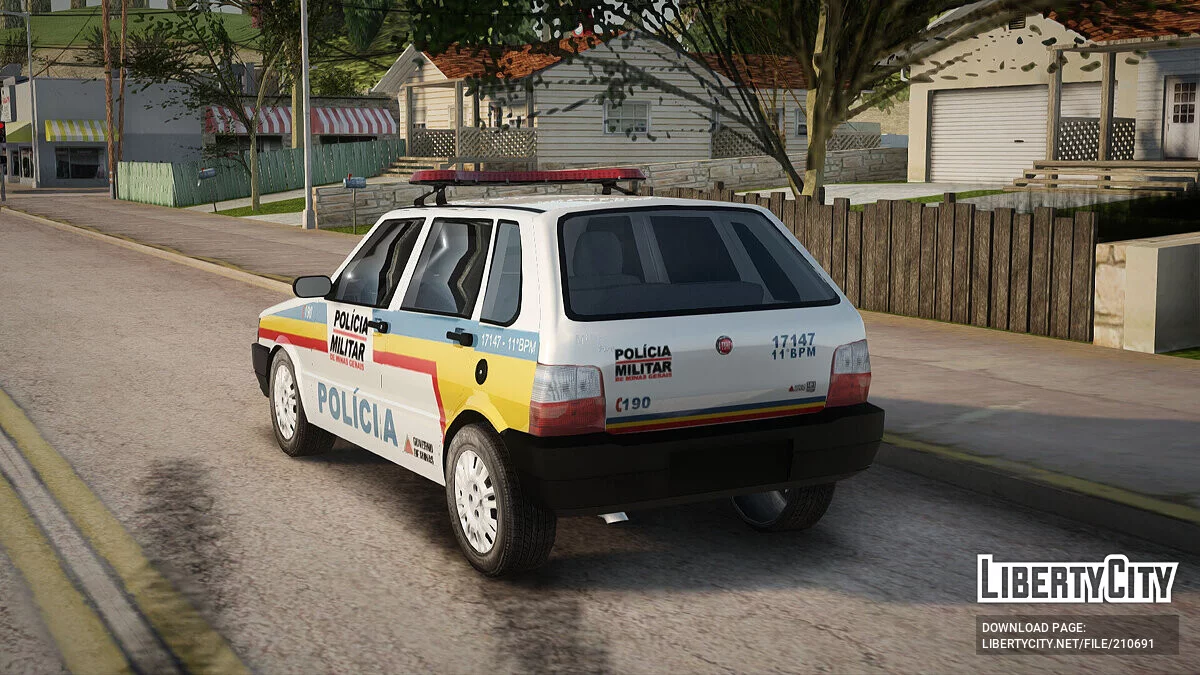 Fiat Uno Mille Multifuncional PMMG / GTA San Andreas