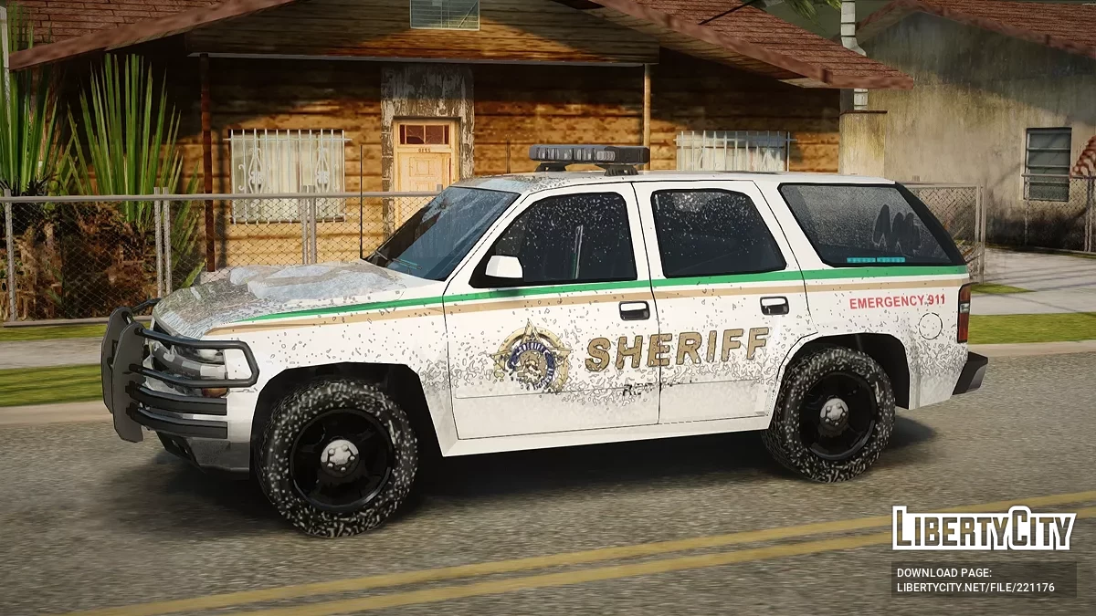 Chevrolet Tahoe 2006 Red County Sheriff Winter Edition / GTA San Andreas