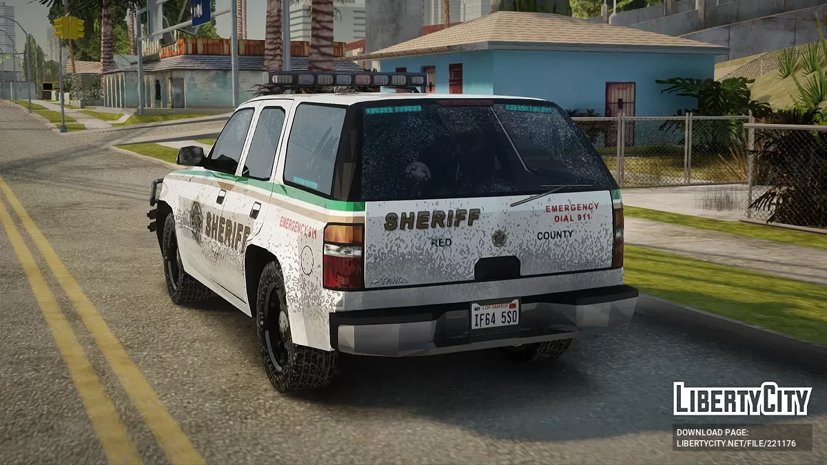 Chevrolet Tahoe 2006 Red County Sheriff Winter Edition / GTA San Andreas