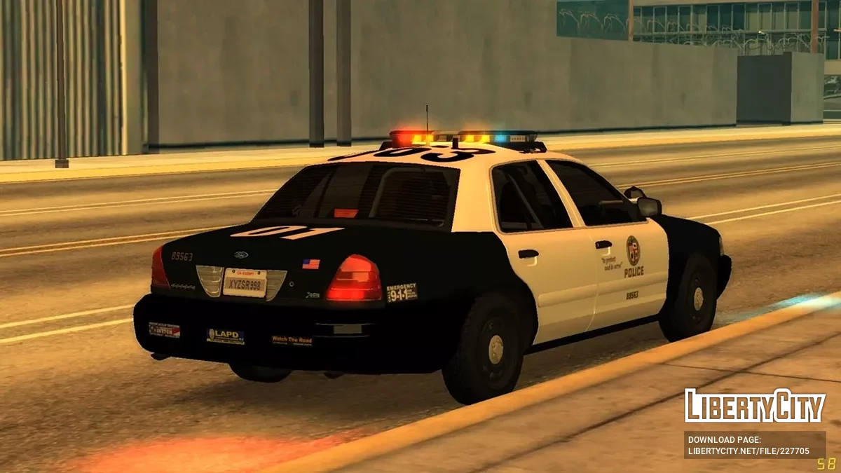 2007 Ford Crown Victoria Police Interceptor LAPD Central Patrol Division / GTA San Andreas