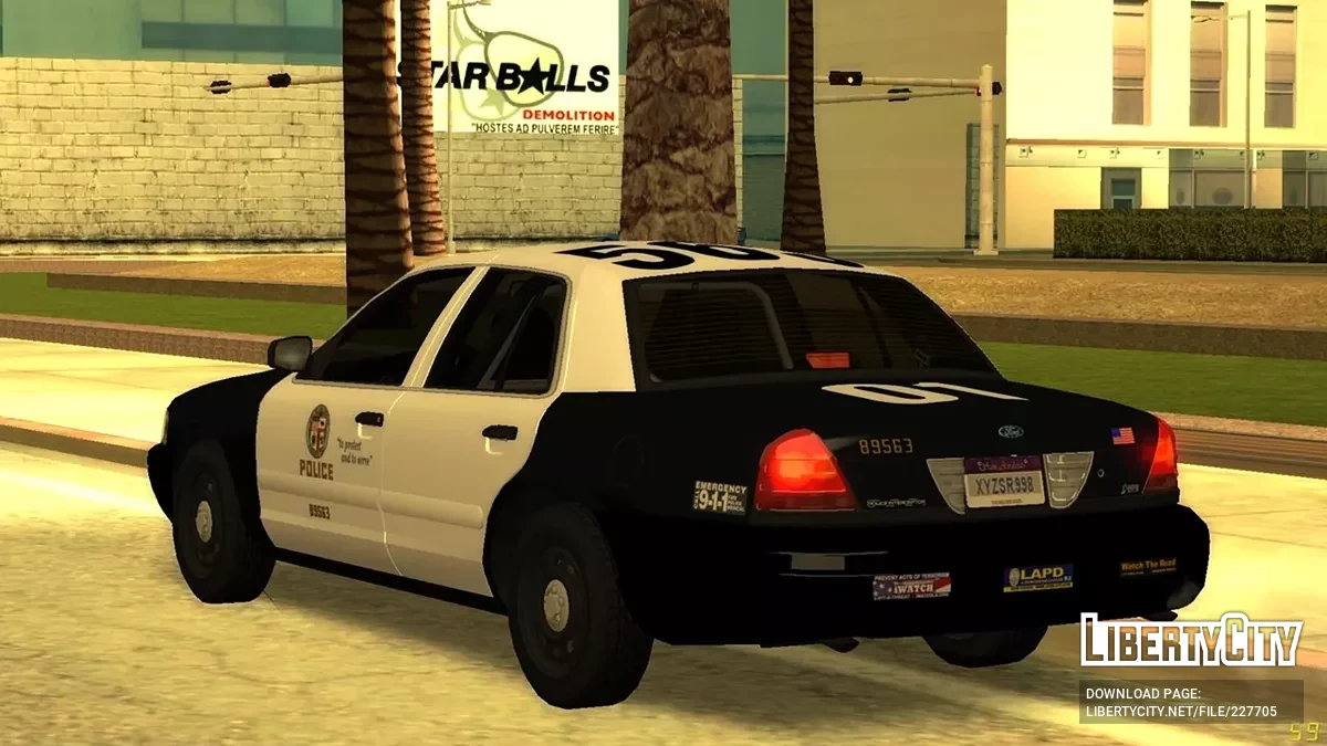 2007 Ford Crown Victoria Police Interceptor LAPD Central Patrol Division / GTA San Andreas