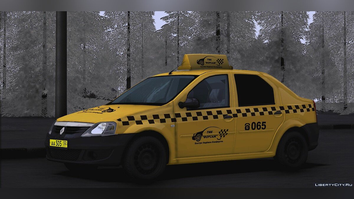 Скачать Renault Logan 2009 Такси для GTA San Andreas