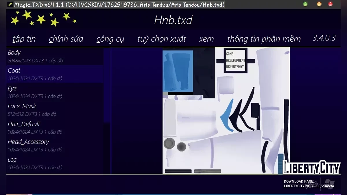 Вьетнамская локализация для MagicTXD / GTA San Andreas