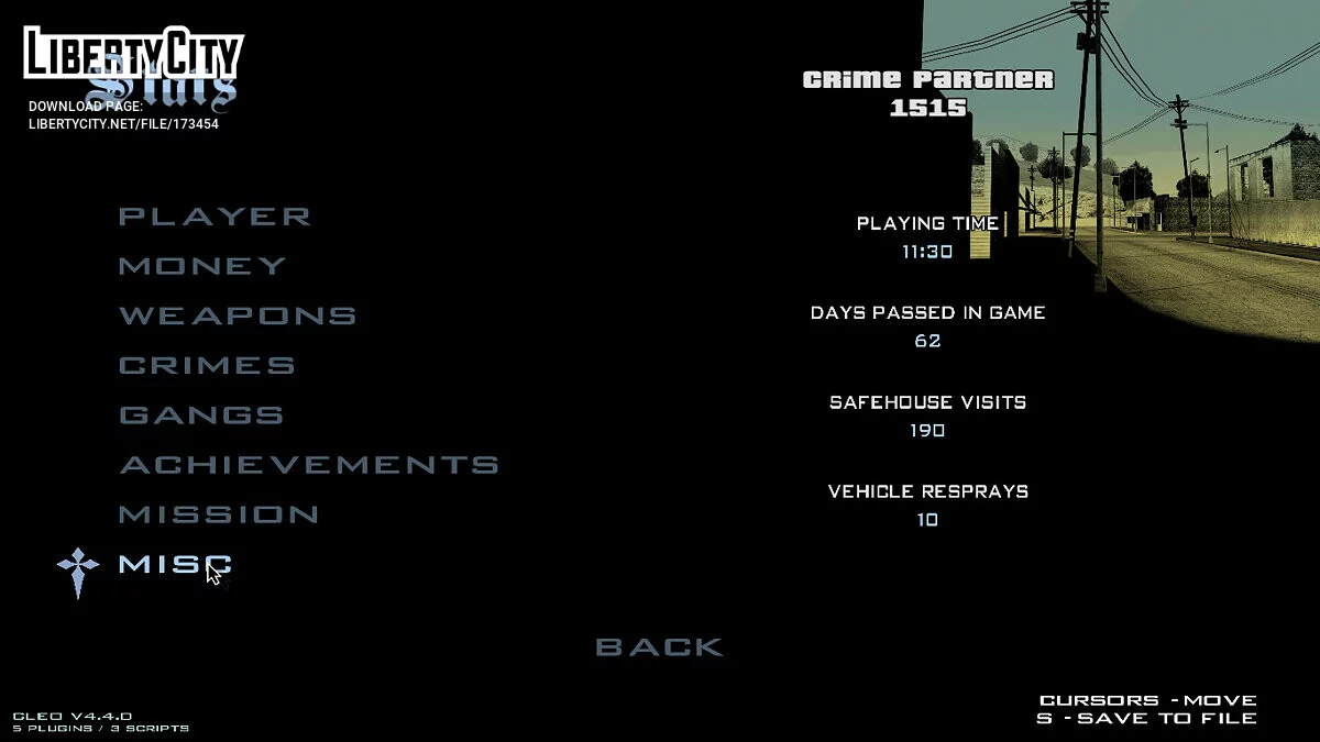 Стартовое Сохранение Grand Theft Auto San Andreas / GTA San Andreas