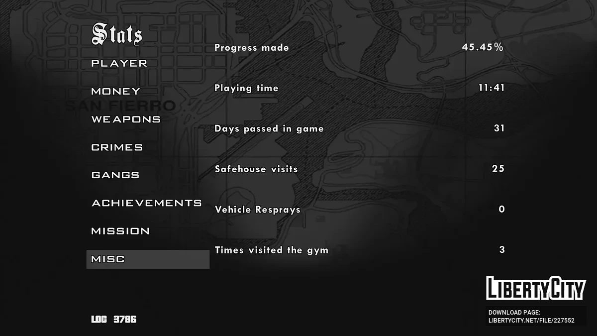 33.69% и 45.45% СТАРТЕР Сохранения для SigmaSCM / GTA San Andreas