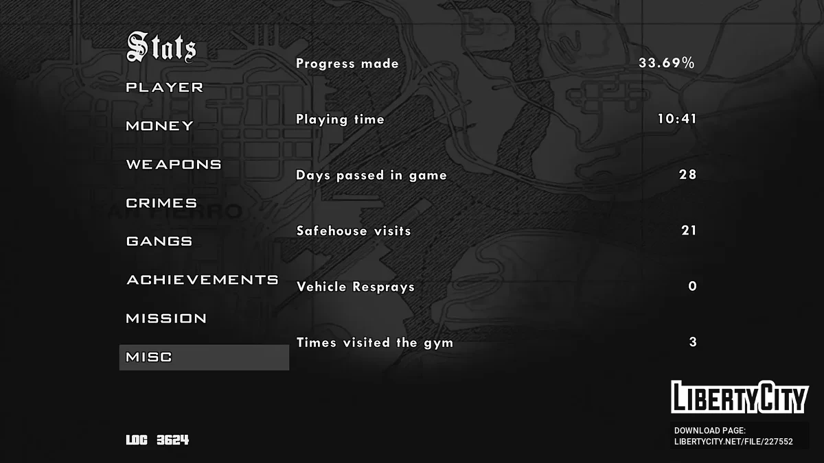 33.69% и 45.45% СТАРТЕР Сохранения для SigmaSCM / GTA San Andreas