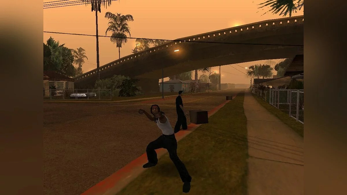 Вылет гранаты перед смертью / GTA San Andreas