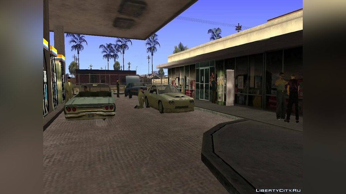 Оживлённая заправка в Лос Сантос V 2.0 для GTA San Andreas - Картинка #1
