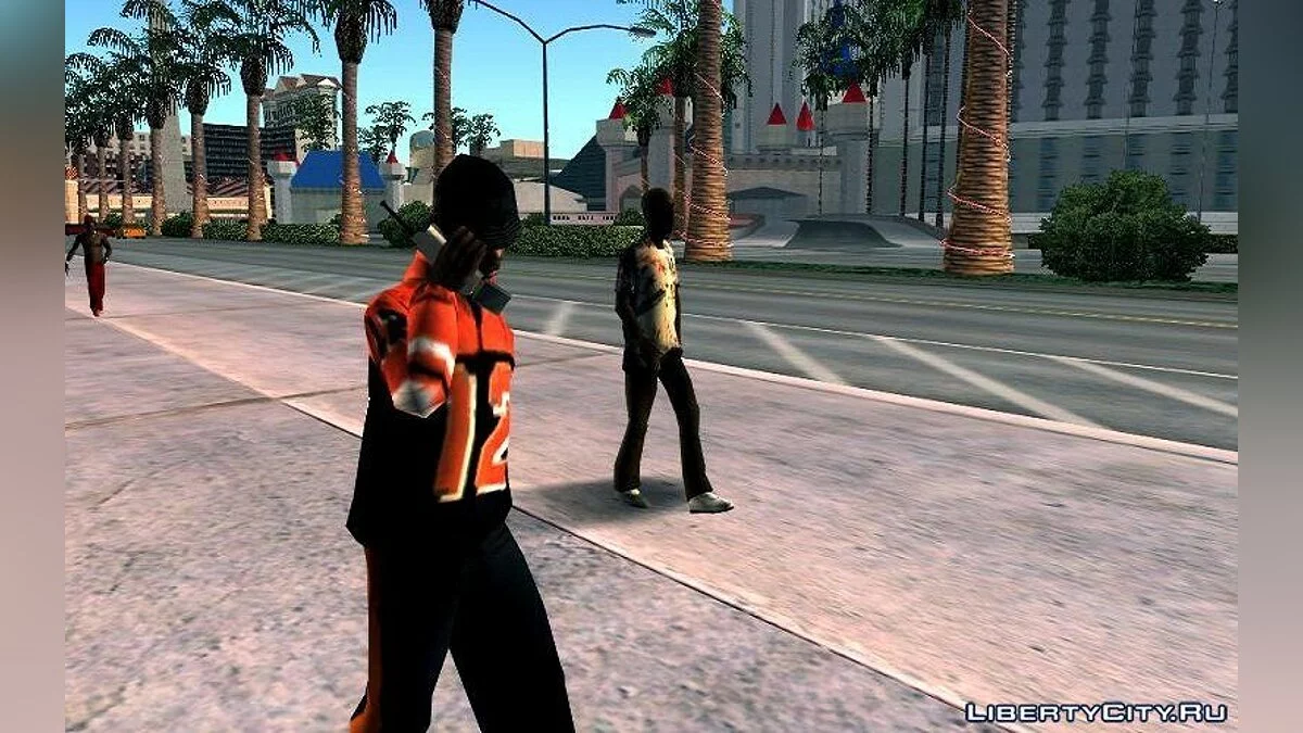 Прохожие разговаривают по телефону / GTA San Andreas