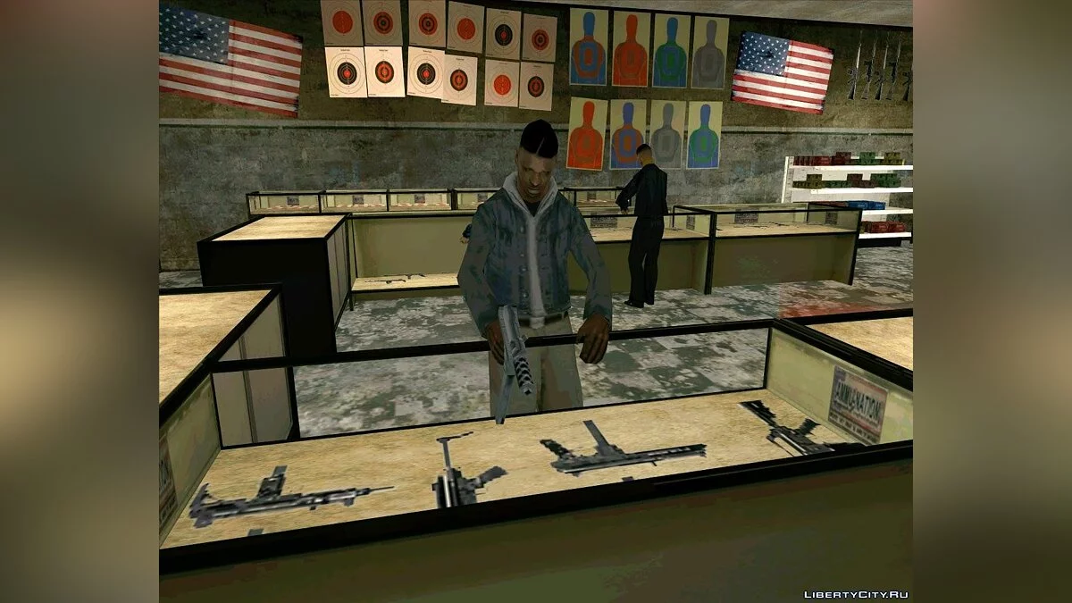 Оживлённый магазин Ammu-Nation в районе Willowfield / GTA San Andreas