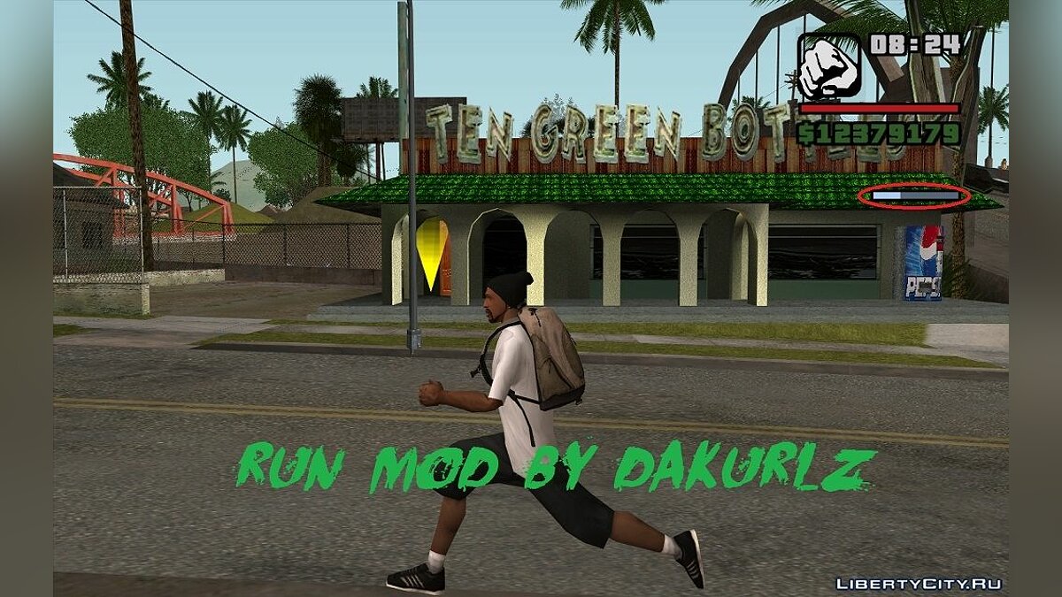 Скачать Run mod (индикатор бега) для GTA San Andreas