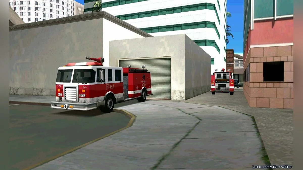 Реалистичная пожарная станция в Лос Сантосе / GTA San Andreas