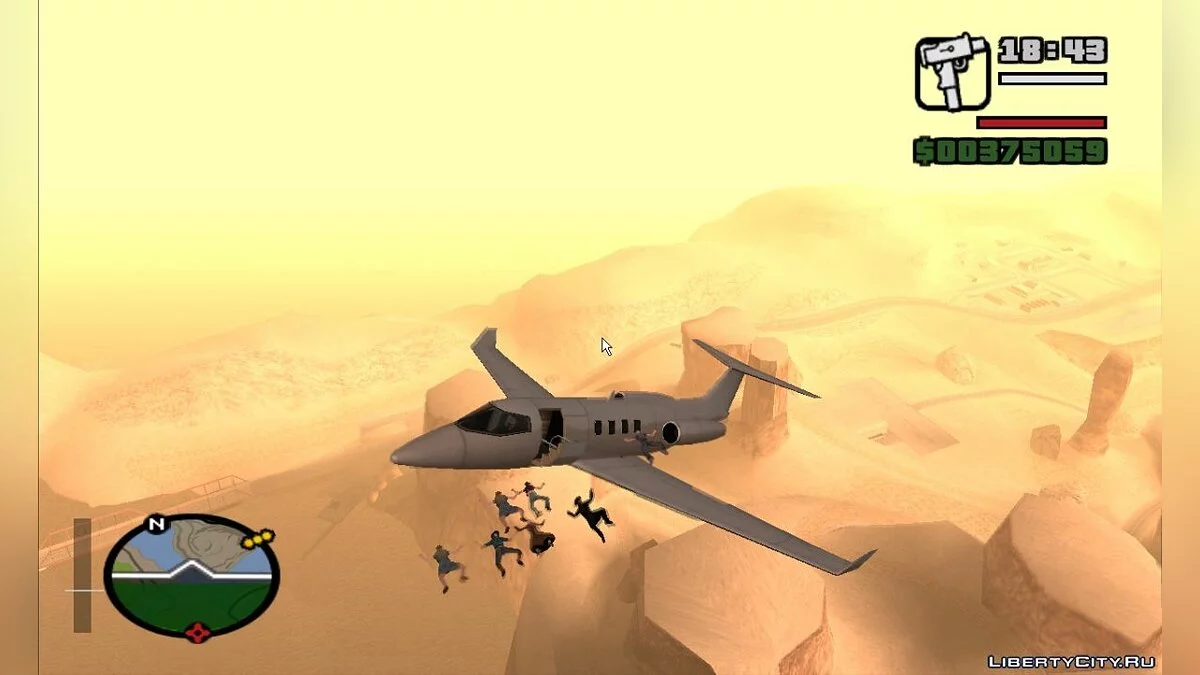 Прыжок из самолёта вместе с пассажирами / GTA San Andreas