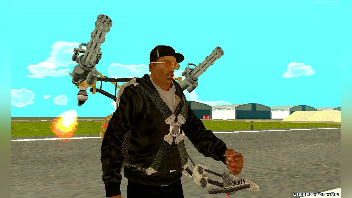 Jetpack with Miniguns v1.1 / GTA San Andreas