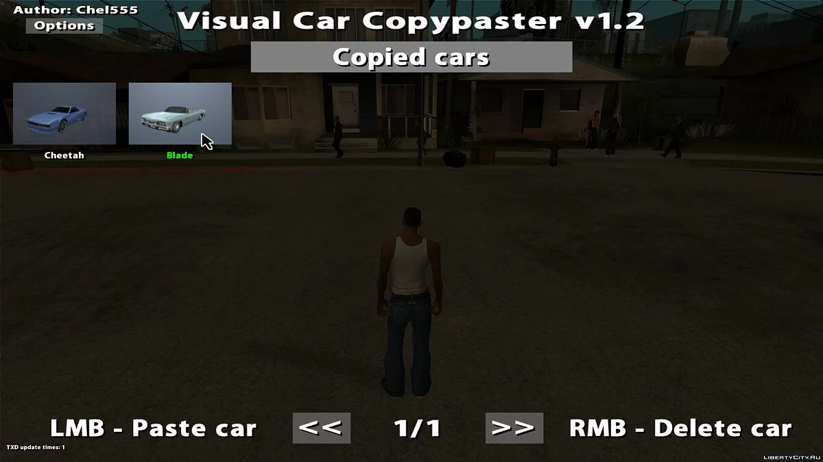 Visual Car Copypaster v1.2 / GTA San Andreas