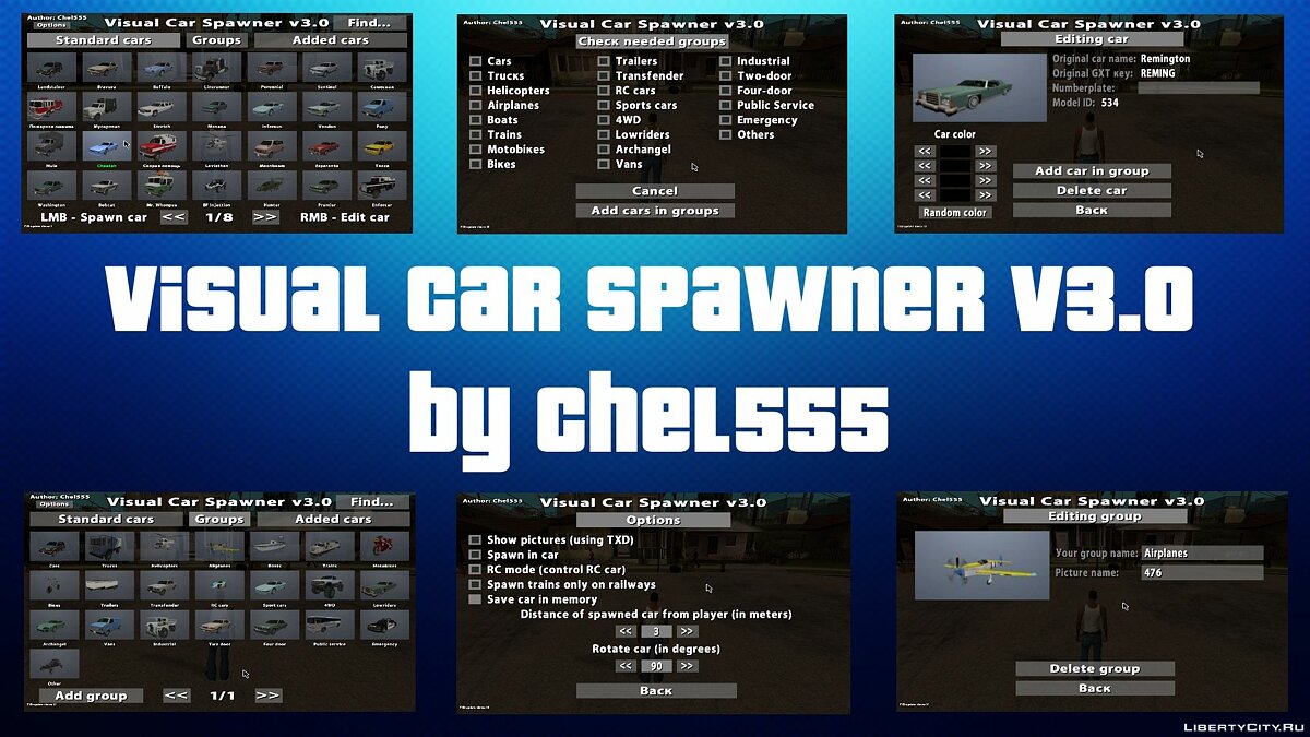 Скачать Visual Car Spawner v3.3 для GTA San Andreas