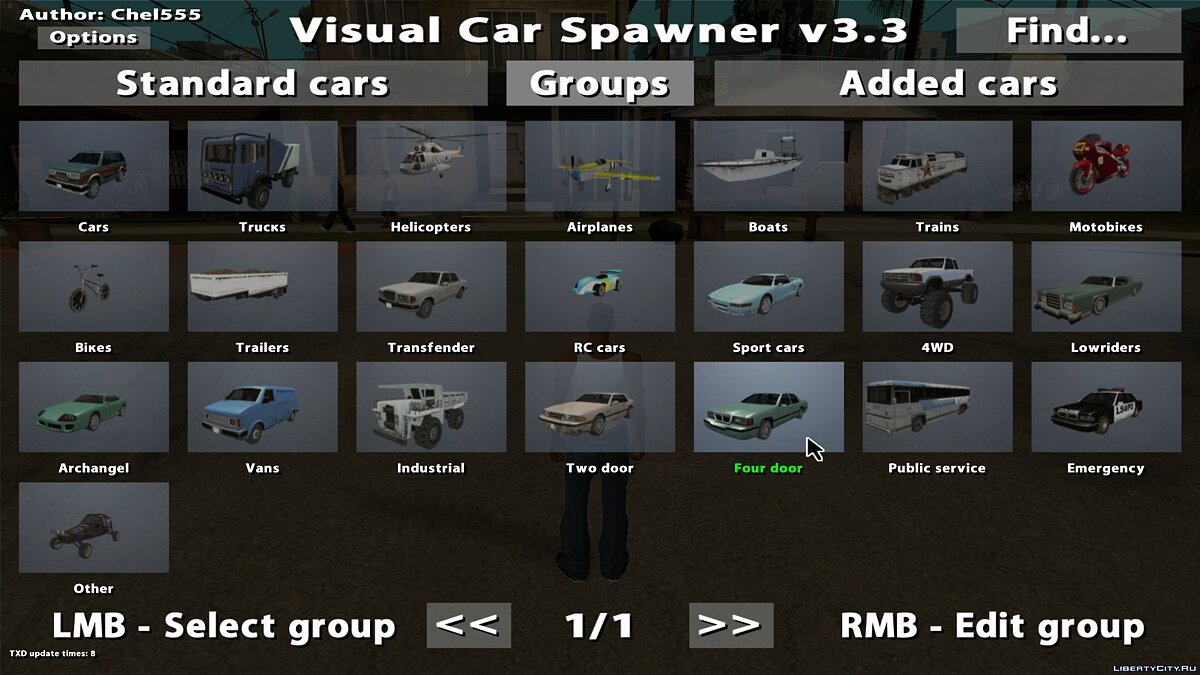 Скачать Visual Car Spawner v3.3 для GTA San Andreas