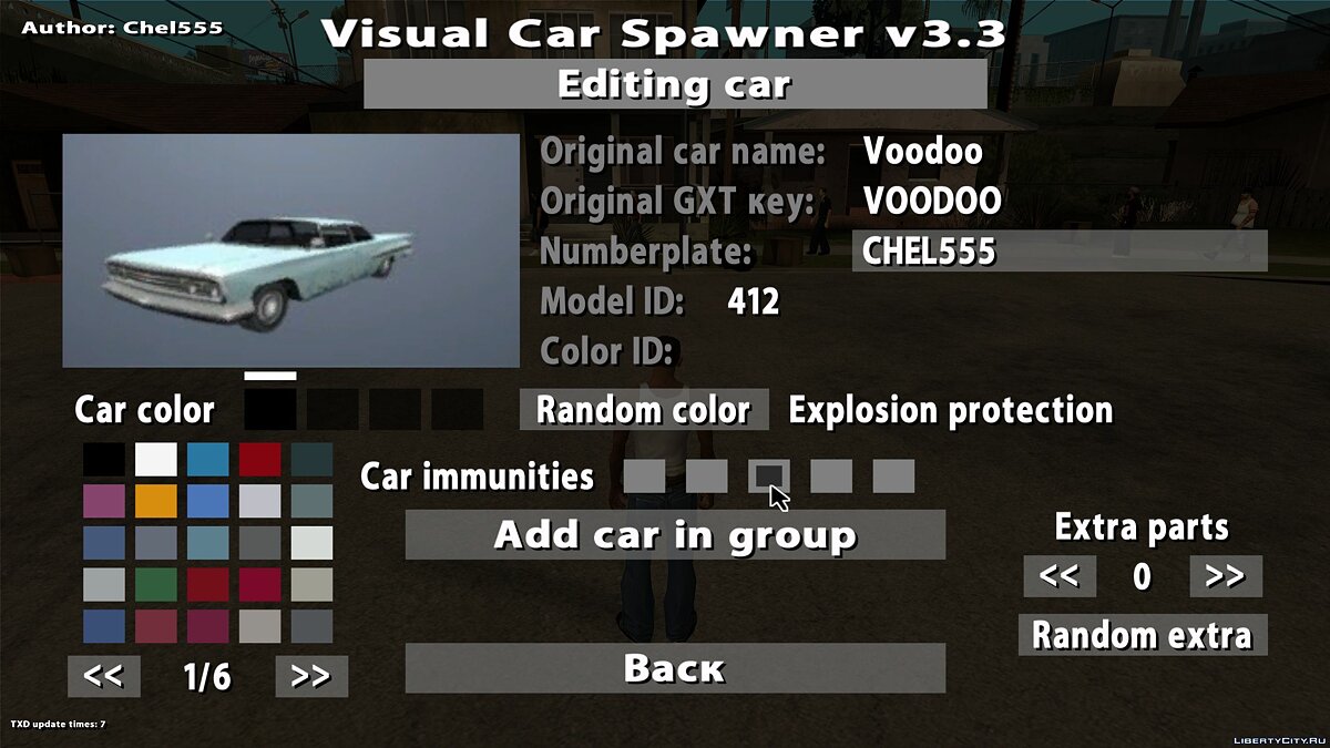 Скачать Visual Car Spawner v3.3 для GTA San Andreas