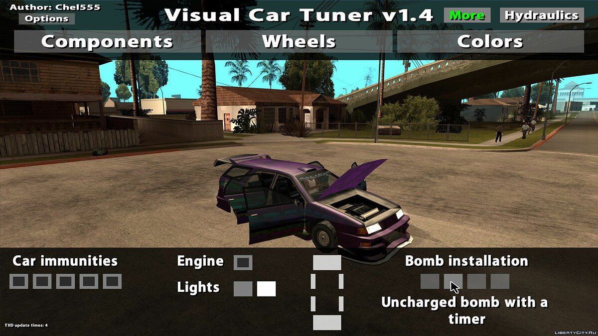 Скачать Visual Car Tuner v1.4 для GTA San Andreas