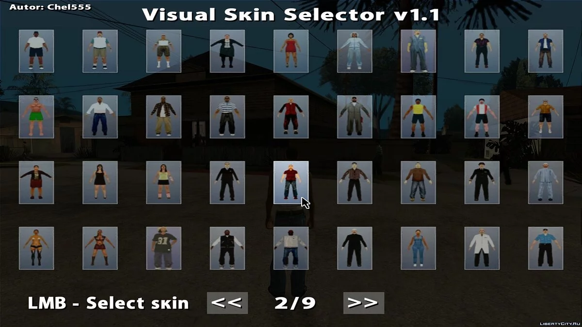 Visual Skin Selector v1.1 / GTA San Andreas