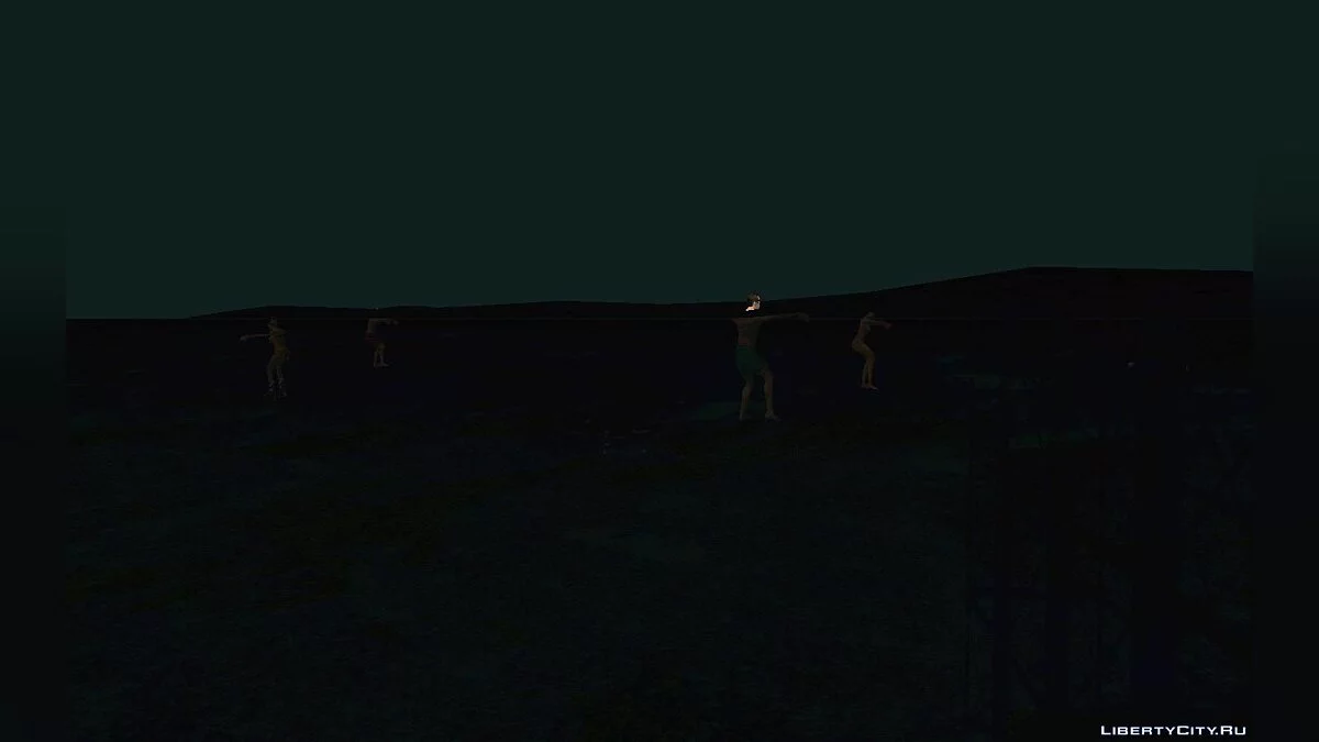 На пляжах люди плавают в воде / GTA San Andreas