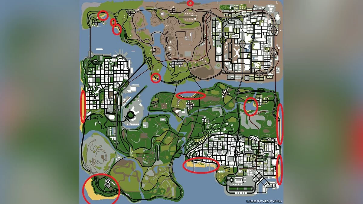 На пляжах люди плавают в воде / GTA San Andreas
