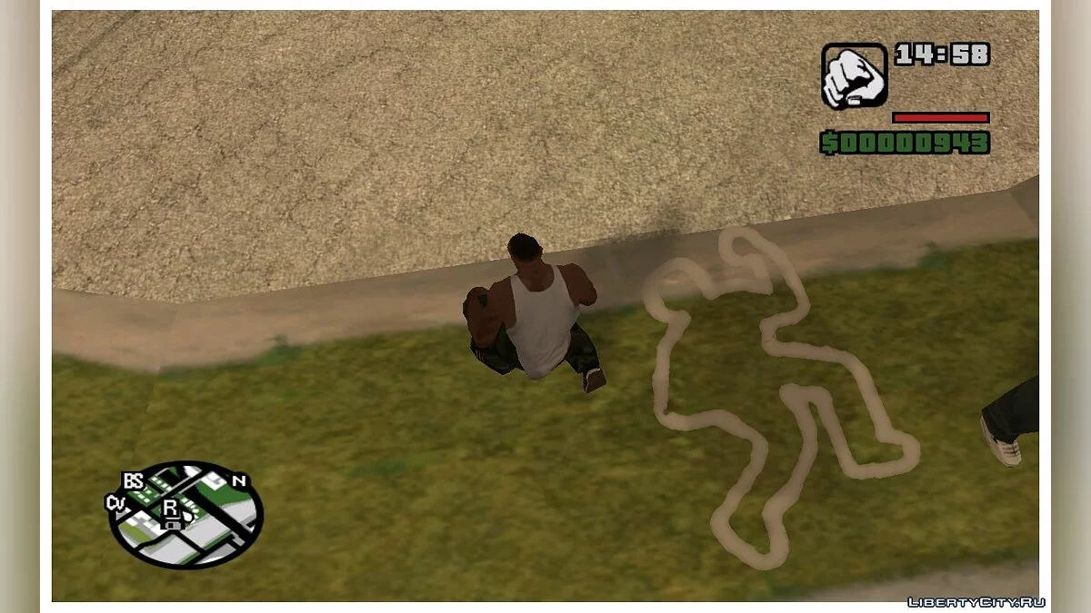 Трупы обводят мелом как в GTA VC (снова обновлено) / GTA San Andreas