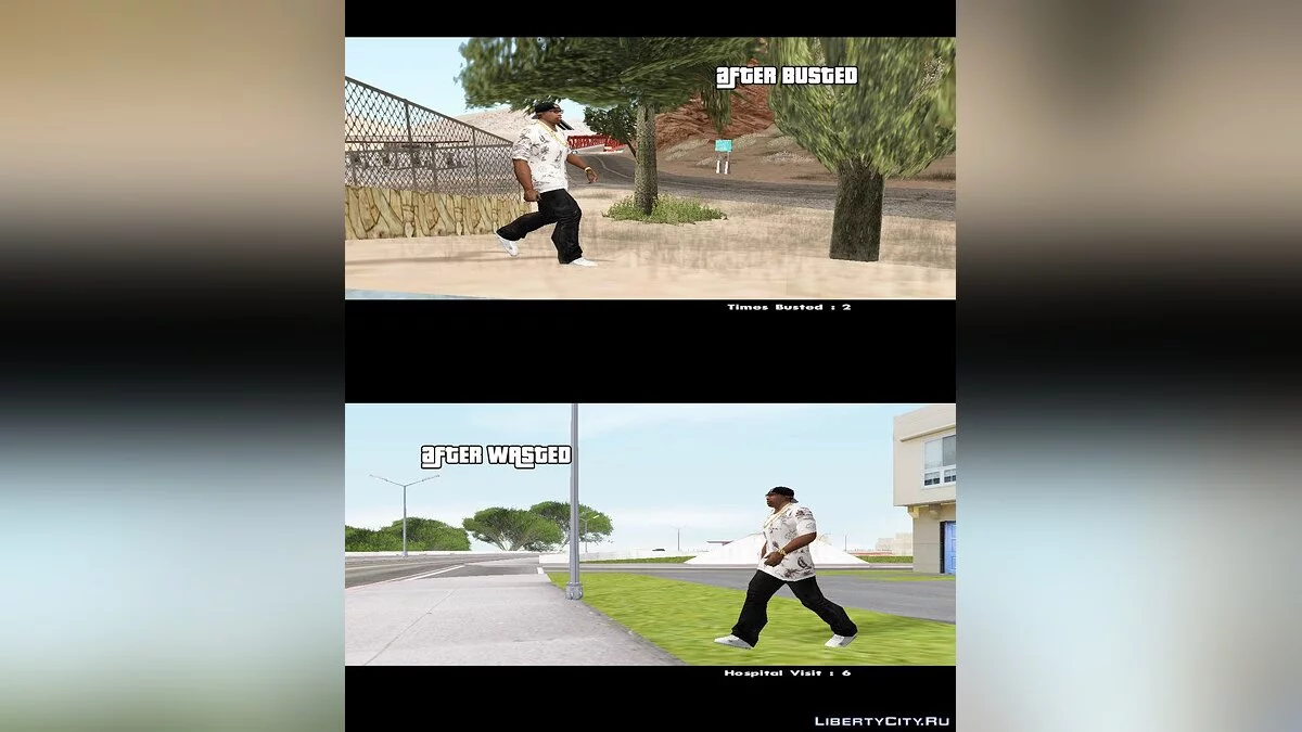 Wasted and Busted Screen For SA (PC) Original Version - Смерть и арест как в GTA 5 / GTA San Andreas