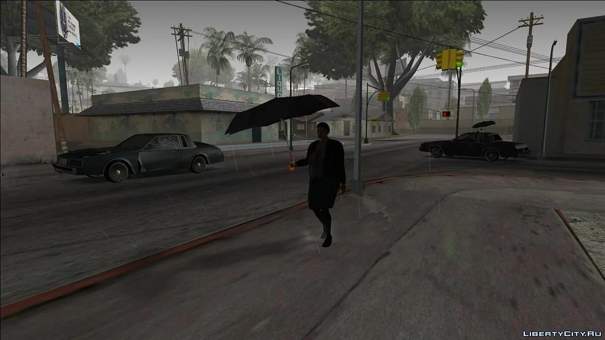 Пешеходы с зонтиками - Hard Rain Remake / GTA San Andreas