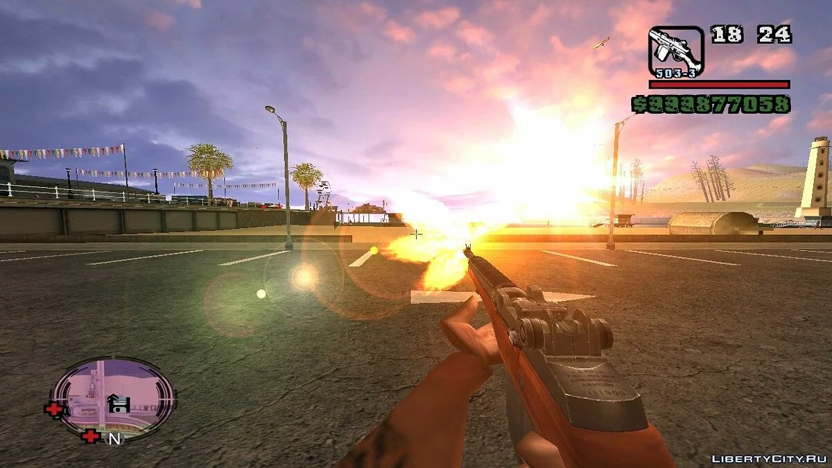 Пламя при стрельбе из винтовки / GTA San Andreas