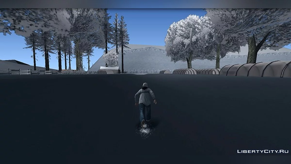 Снег из-под ног при быстром беге [SAMP] / GTA San Andreas