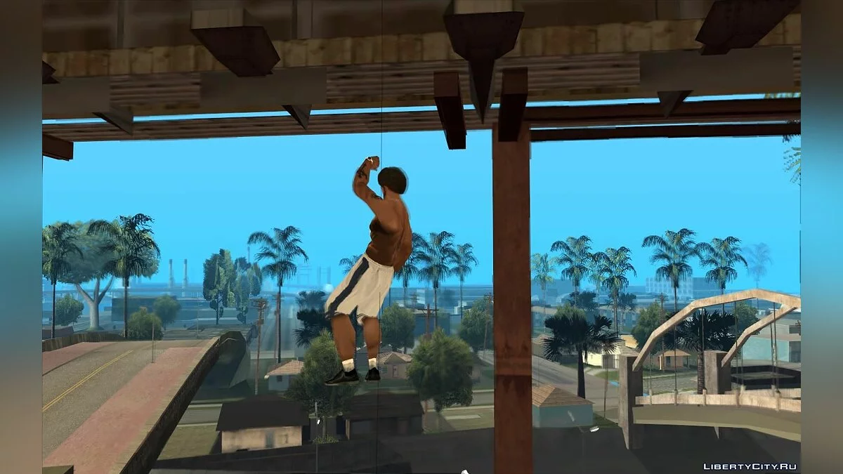 Спускаться вниз по веревке  / GTA San Andreas