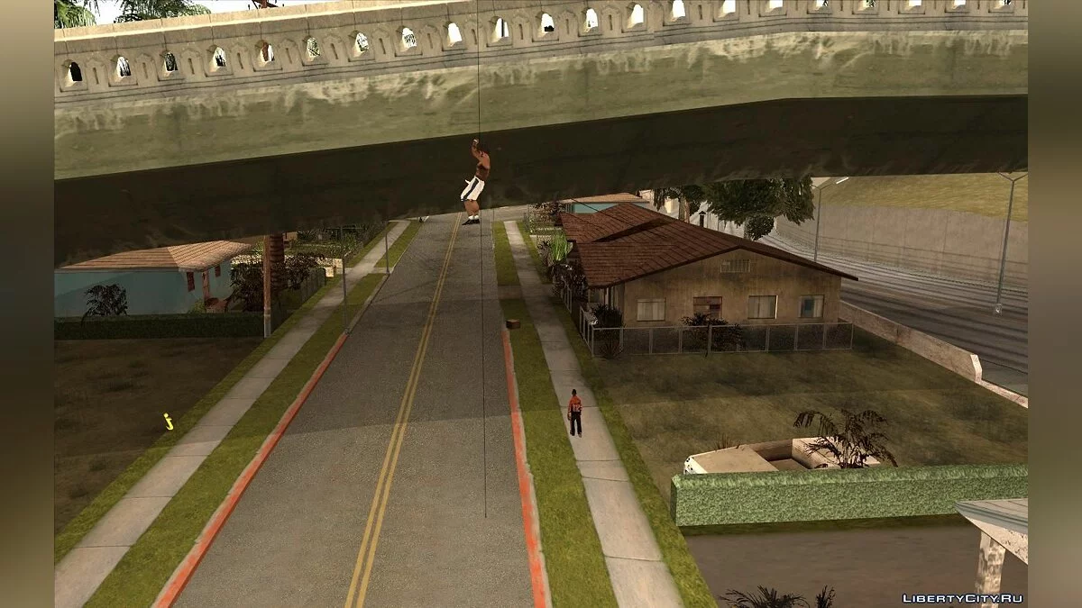 Спускаться вниз по веревке  / GTA San Andreas