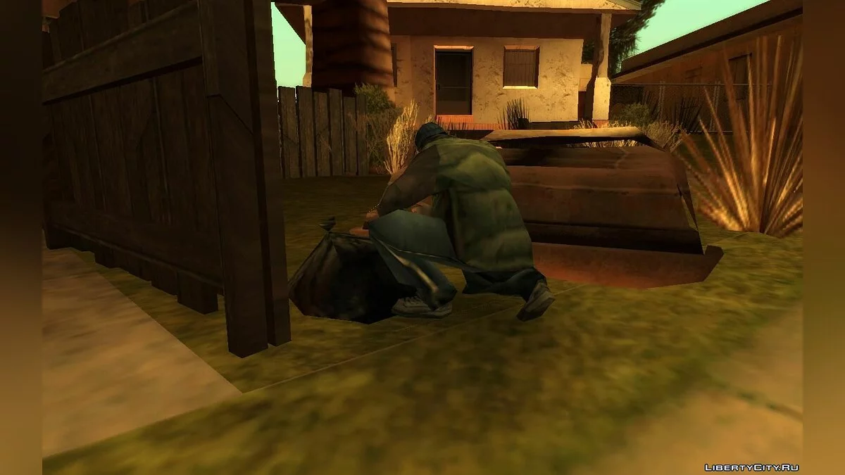 Бездомные роются в мусоре / GTA San Andreas