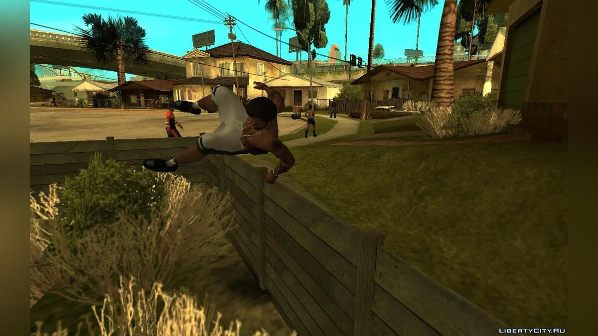 Камера во время перепрыгивания ограждения, в стиле GTA 4 / GTA San Andreas