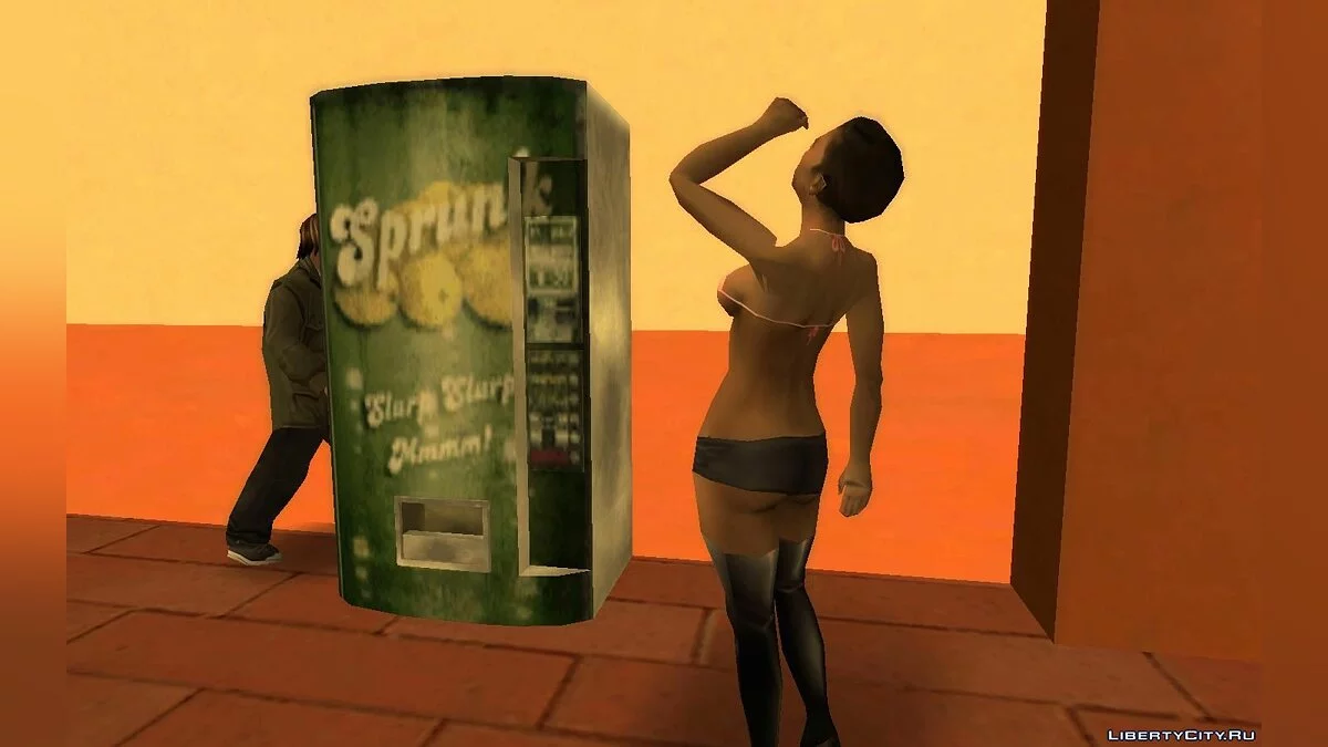 Прохожие покупают еду / GTA San Andreas
