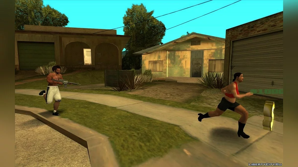 Страх пешеходов V1.2 (Педы боятся оружия и прочего) / GTA San Andreas