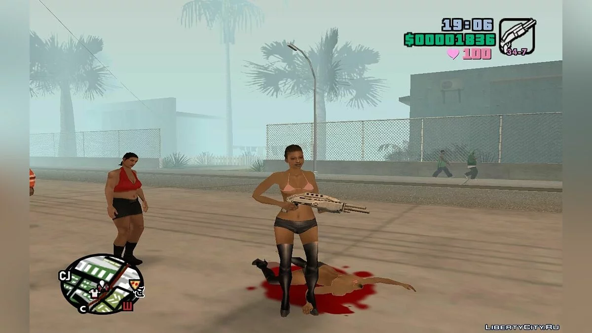 Кража лица у прохожих при помощи тёмной стороны Силы (SA) 3.3 / GTA San Andreas