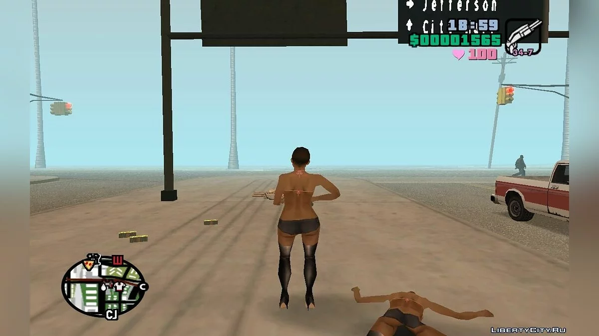 Кража лица у прохожих при помощи тёмной стороны Силы (SA) 3.3 / GTA San Andreas