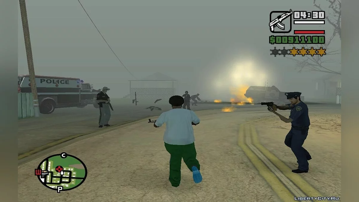Случайное оружие, здоровье и меткость у всех силовиков (SA) 1.4 / GTA San Andreas
