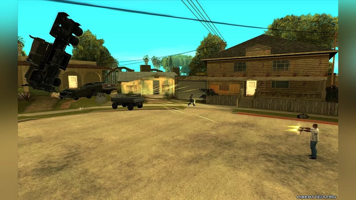 Shoot Stuff - Стрелять автомобилями и пешеходами v2.0 / GTA San Andreas