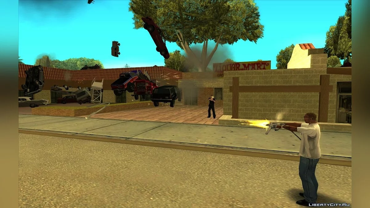 Shoot Stuff - Стрелять автомобилями и пешеходами v2.0 / GTA San Andreas