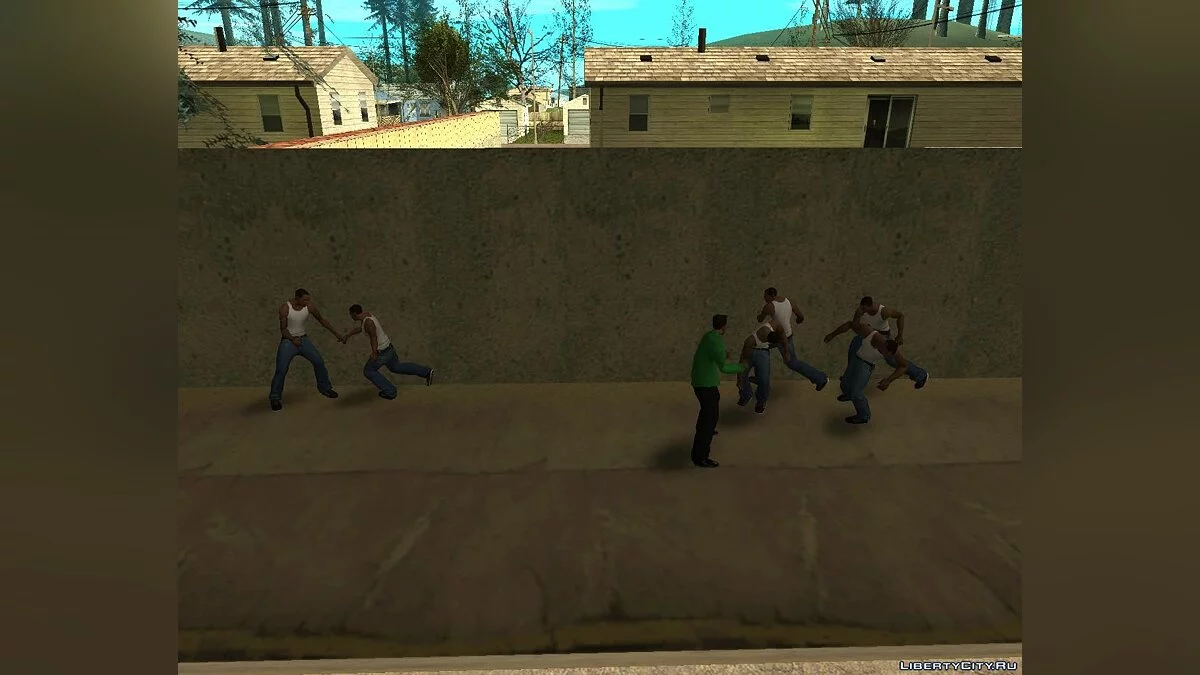 Zeroped mod - клоны Си-Джея ходят синхронно / GTA San Andreas