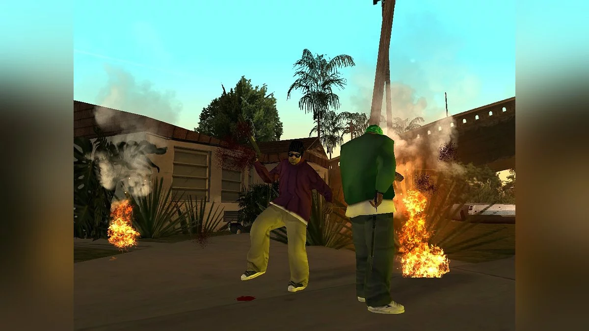Атака Ballas на Grove Street / GTA San Andreas
