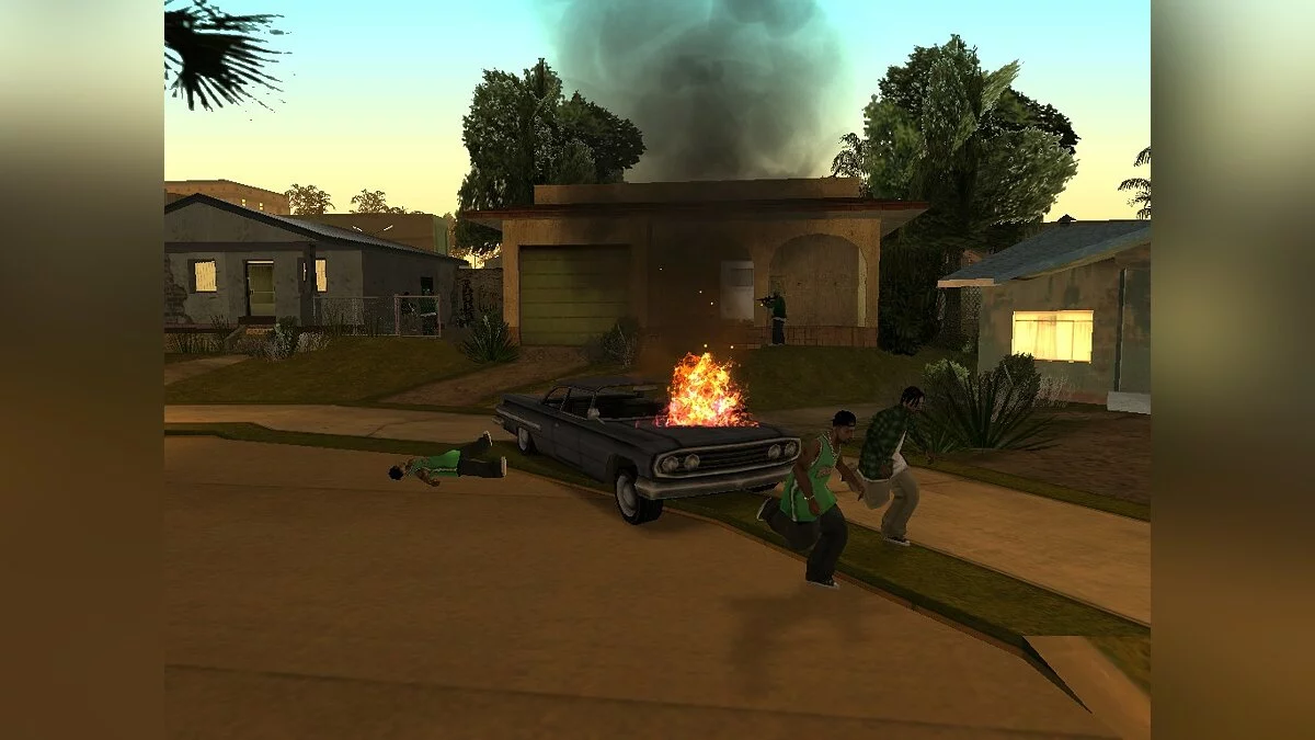 Атака Ballas на Grove Street / GTA San Andreas