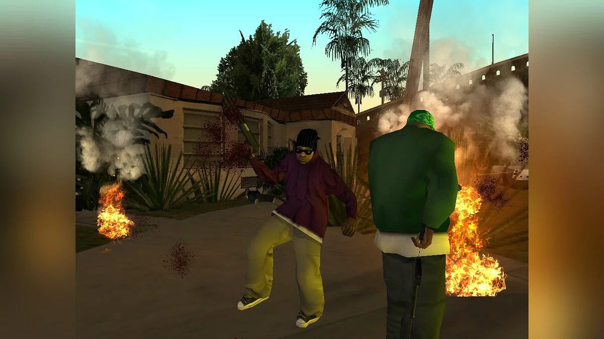 Атака Ballas на Grove Street / GTA San Andreas
