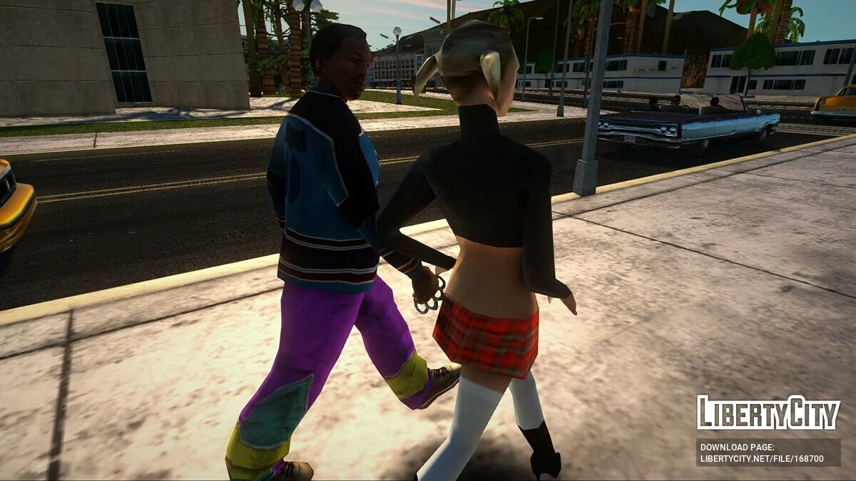 Карл поворачивает голову (Смотрит на машины и людей) / GTA San Andreas